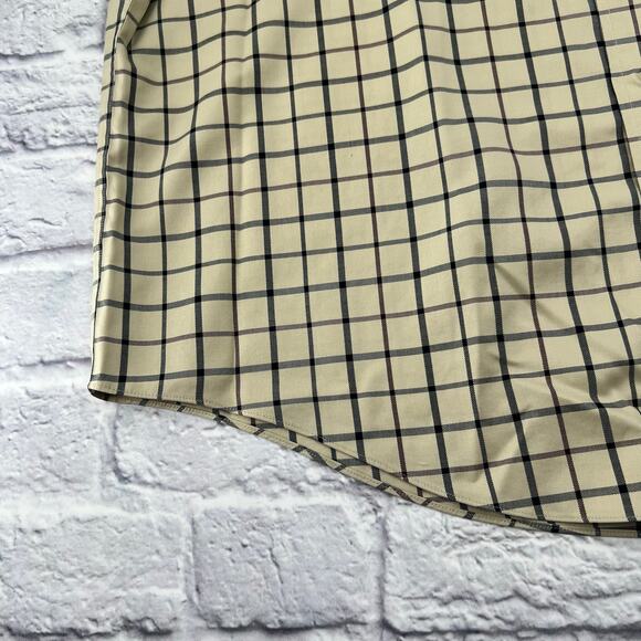 BROOKS BROTHER Men's Non Iron Button Down Shirt‎ Size XL Tan Plaid Long Sleeve - Picture 6 of 9